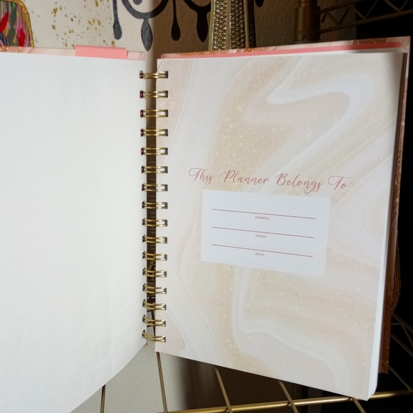 Weekly Planner PAPER STUDIO. Includes Pen. 7 x 8 5/8 in. Glam Pink & Gold Marble - Picture 4 of 6
